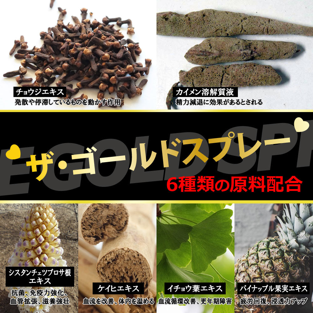 ザ・ゴールド・スプレー6種類の原料